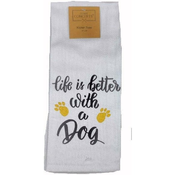 Colorful Paws in My Heart Kitchen Apron + Dog Lovers Kitchen Towel - Picture 3 of 3